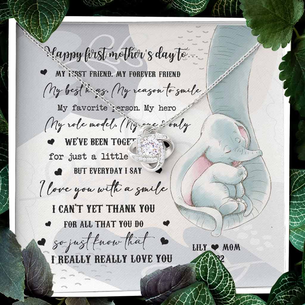 Je t'aime vraiment, vraiment - Collier nœud d'amour personnalisé pour la fête des mères