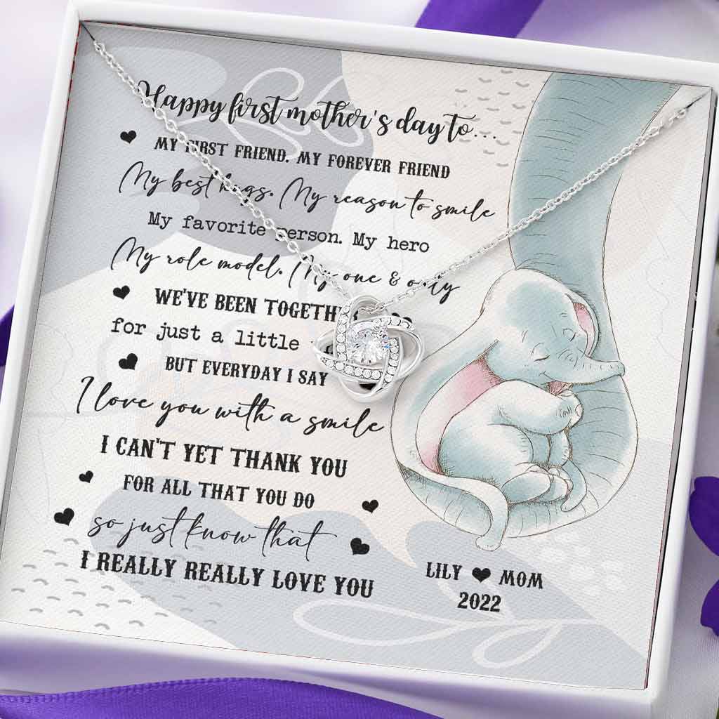 Je t'aime vraiment, vraiment - Collier nœud d'amour personnalisé pour la fête des mères