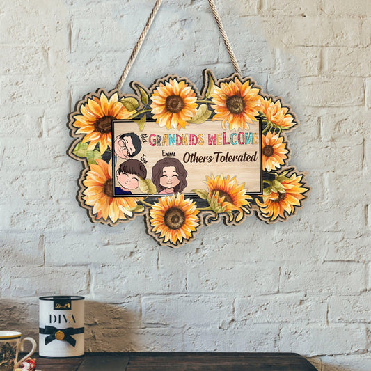 Grandkids Welcome - Personalized Grandma Wood Sign