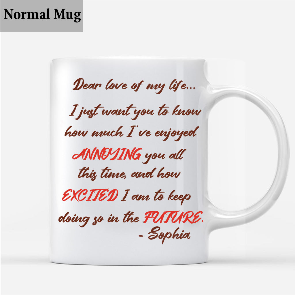 Amour de ma vie - Mug personnalisé pour couple