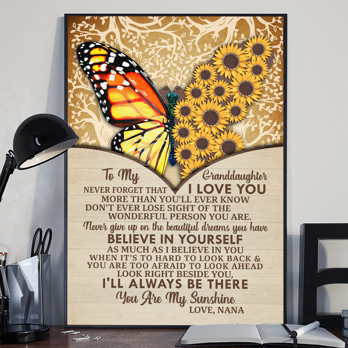 Tu es mon rayon de soleil - Toile et affiche personnalisées pour grand-mère