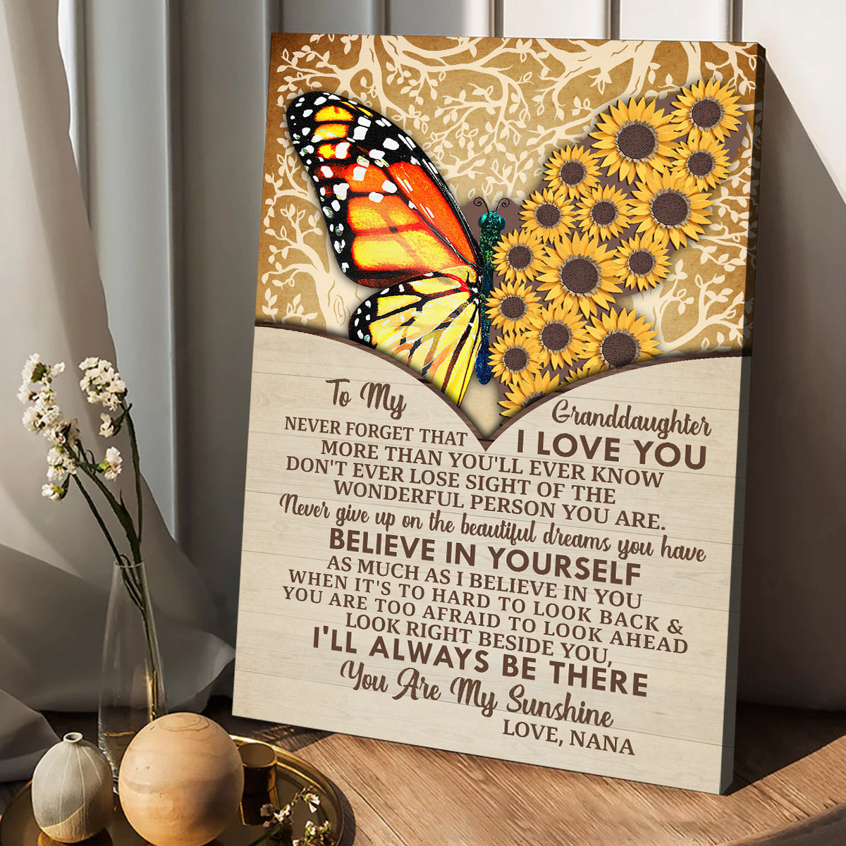 Tu es mon rayon de soleil - Toile et affiche personnalisées pour grand-mère