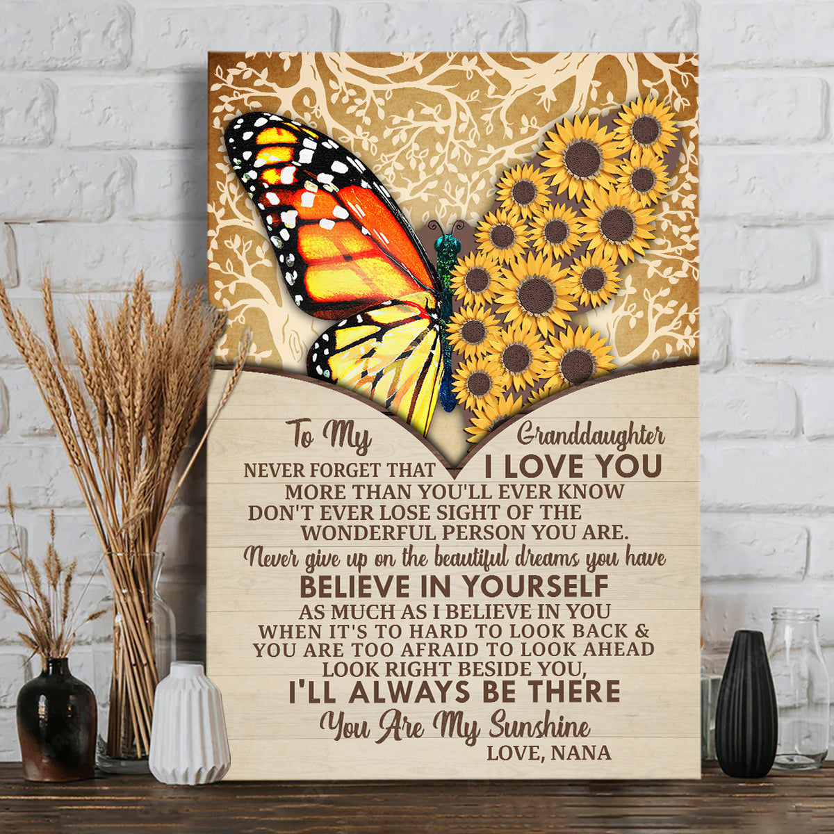 Tu es mon rayon de soleil - Toile et affiche personnalisées pour grand-mère