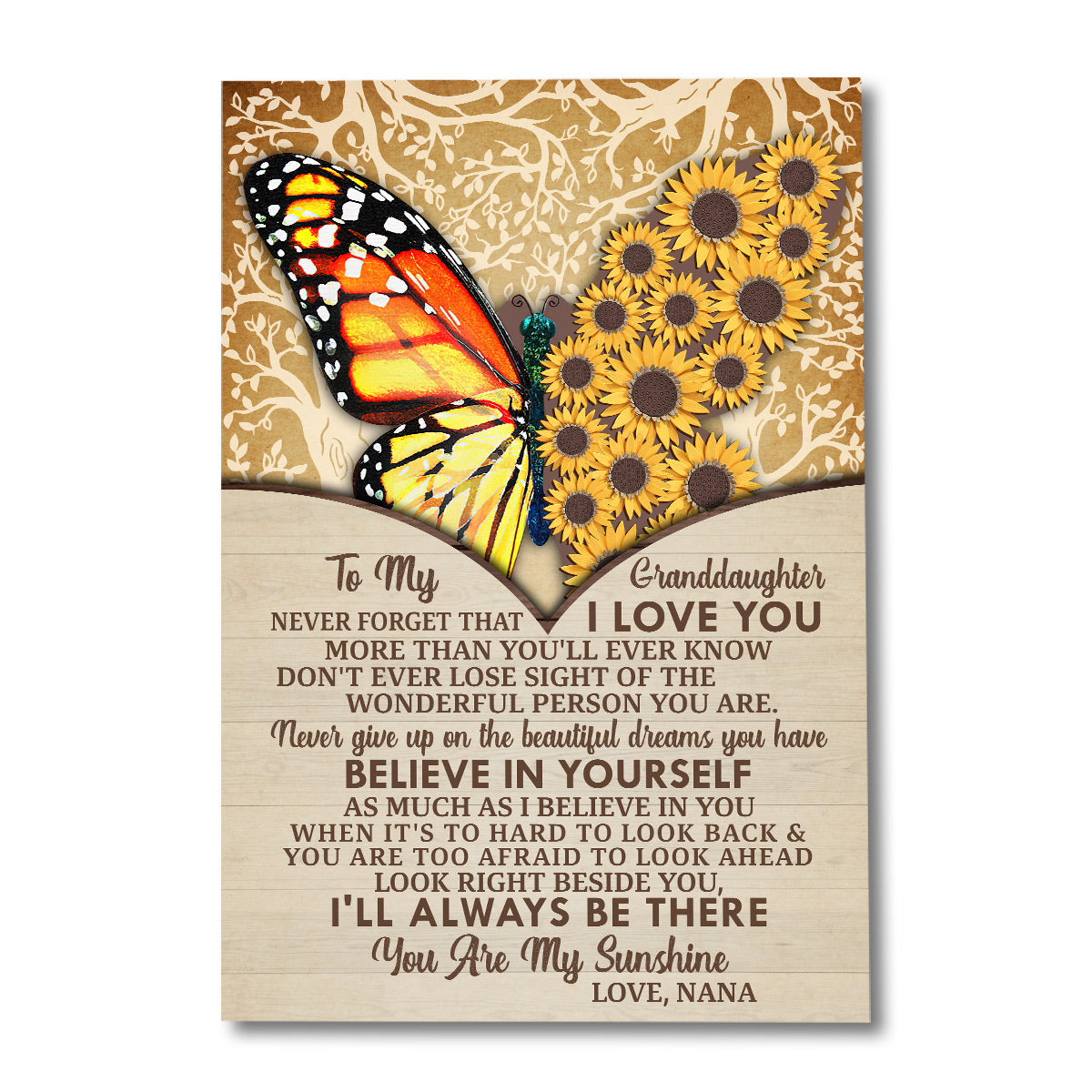 Tu es mon rayon de soleil - Toile et affiche personnalisées pour grand-mère