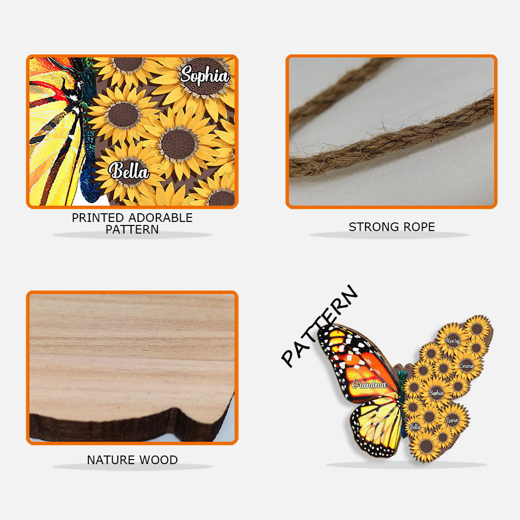 Tu es mon rayon de soleil - Panneau en bois personnalisé pour grand-mère