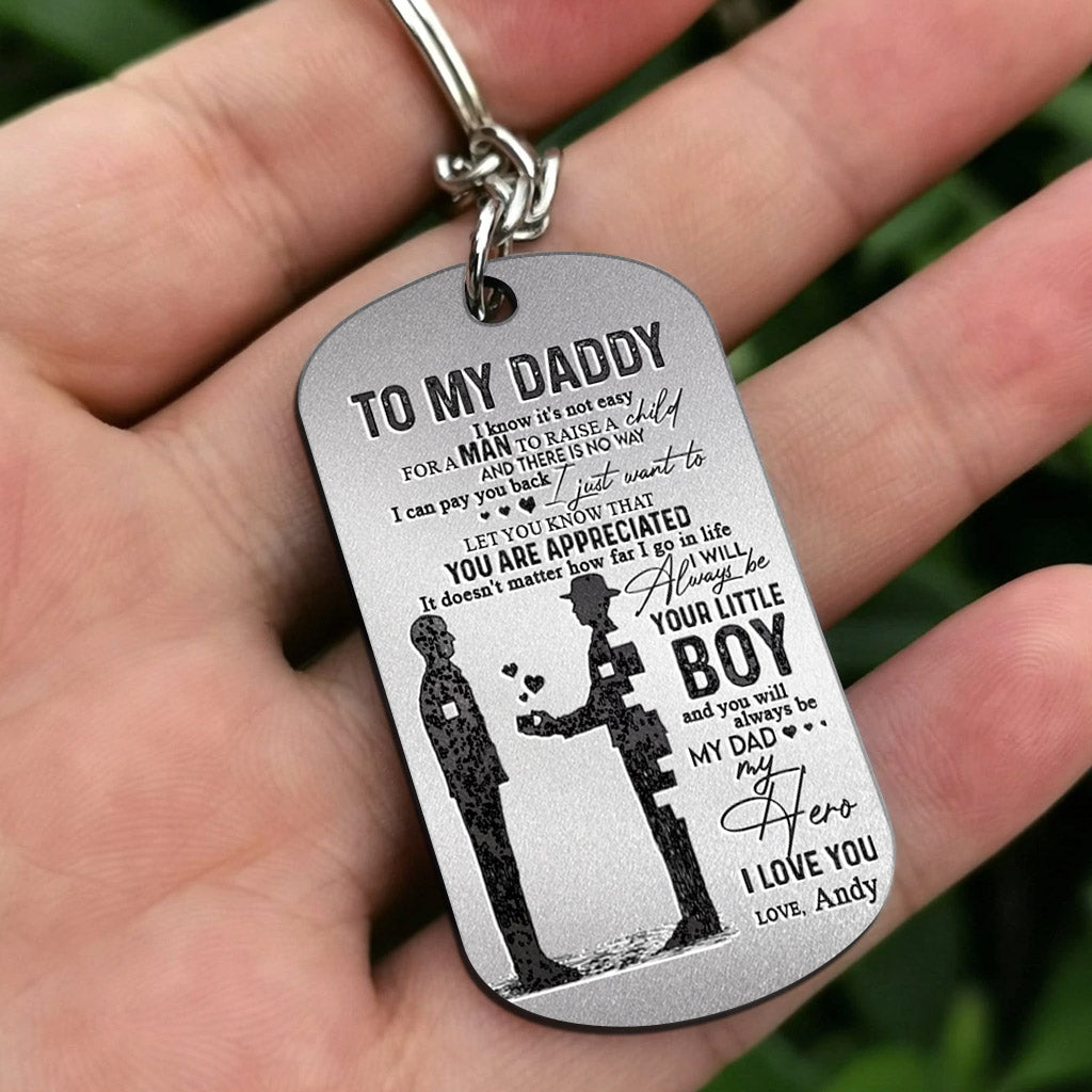 À mon papa - Porte-clés personnalisé en acier inoxydable