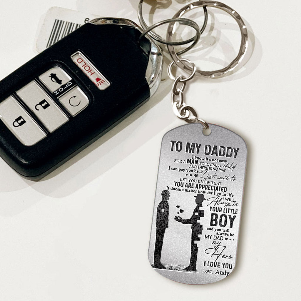 À mon papa - Porte-clés personnalisé en acier inoxydable