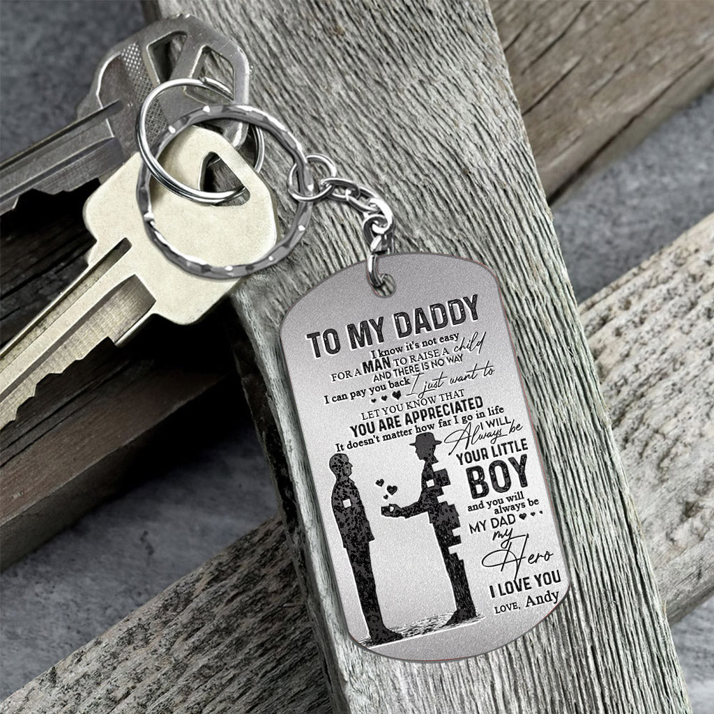 À mon papa - Porte-clés personnalisé en acier inoxydable