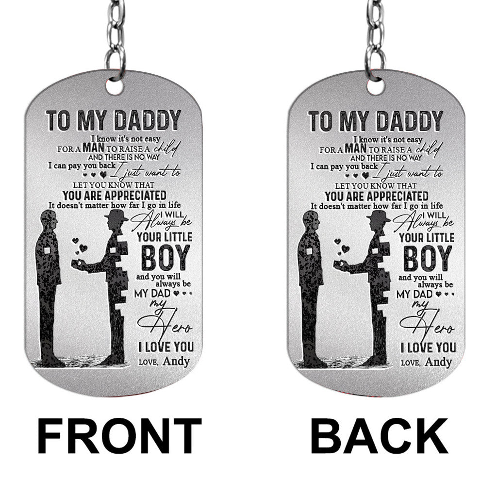 À mon papa - Porte-clés personnalisé en acier inoxydable