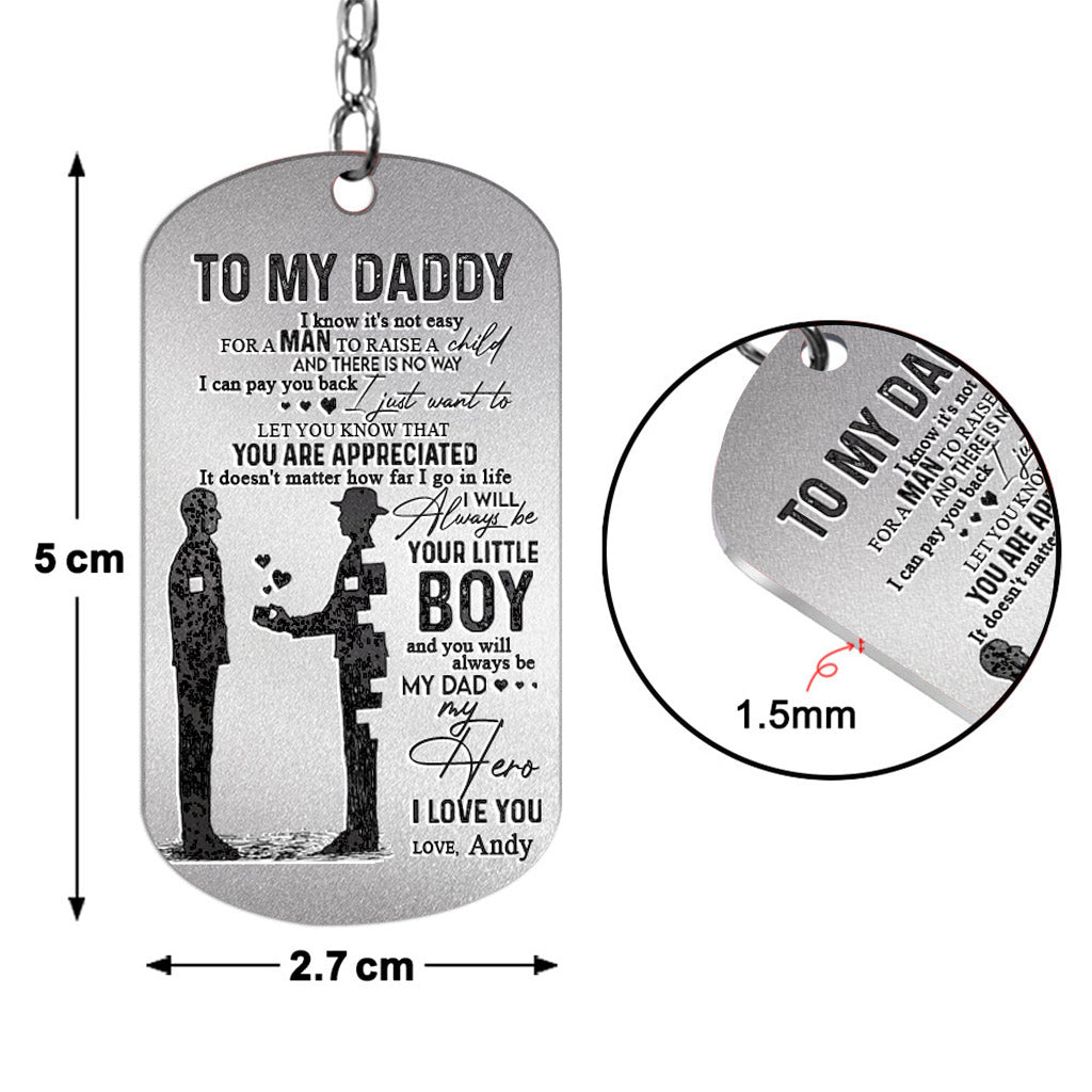À mon papa - Porte-clés personnalisé en acier inoxydable