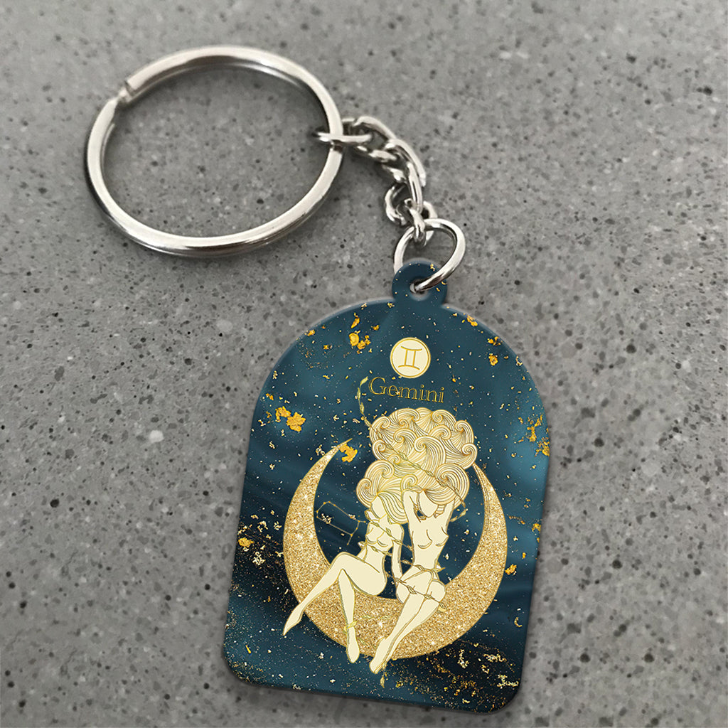 Porte-clés horoscope personnalisé - Signe du zodiaque (Impression recto verso)