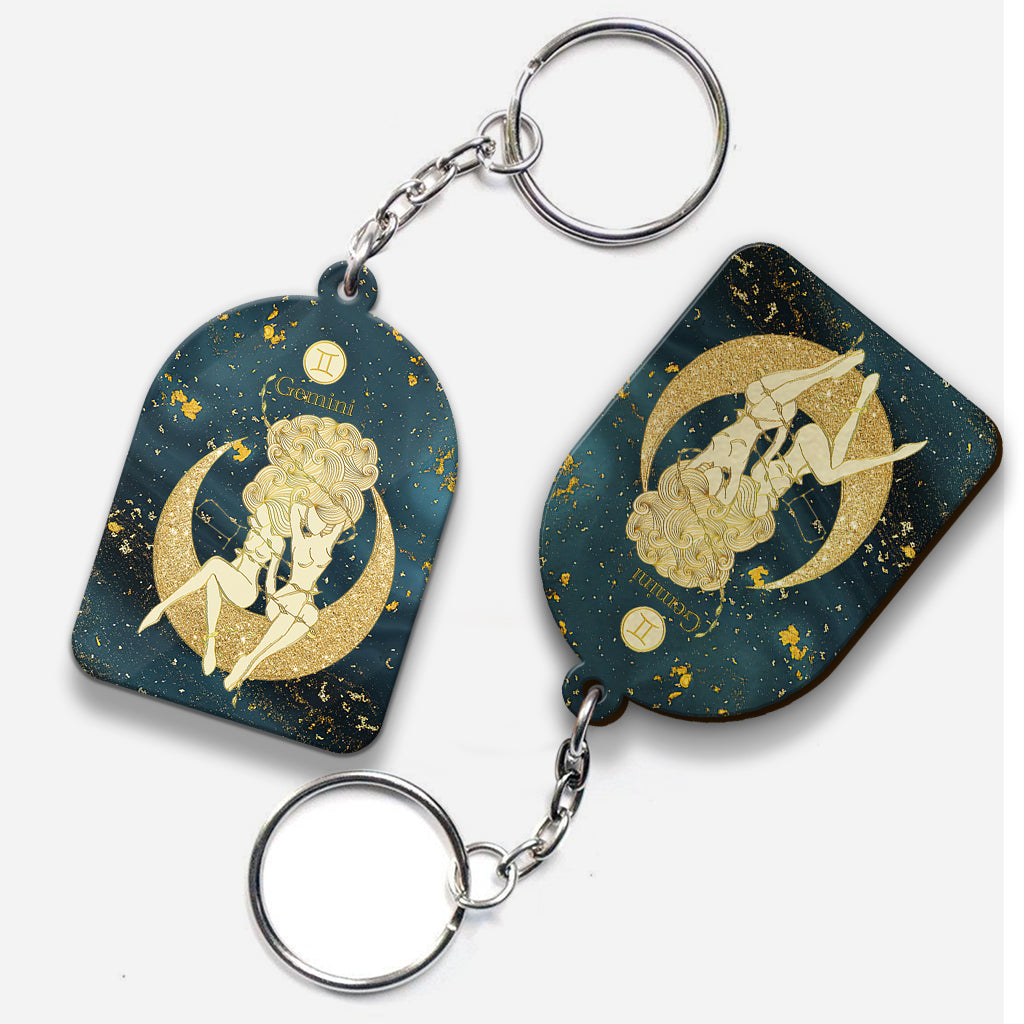 Porte-clés horoscope personnalisé - Signe du zodiaque (Impression recto verso)