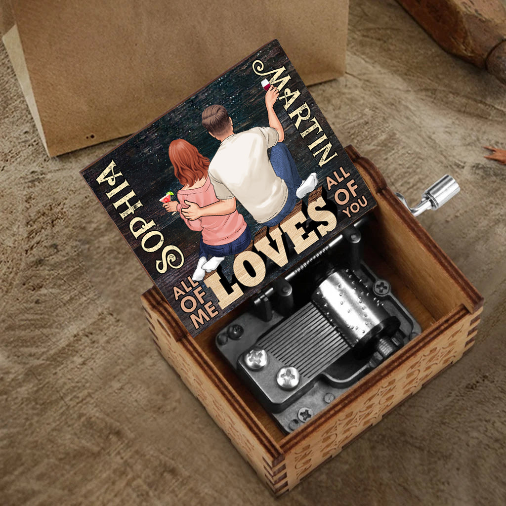 All Of Me Loves All Of You - Personalized Couple Hand Crank Music Box