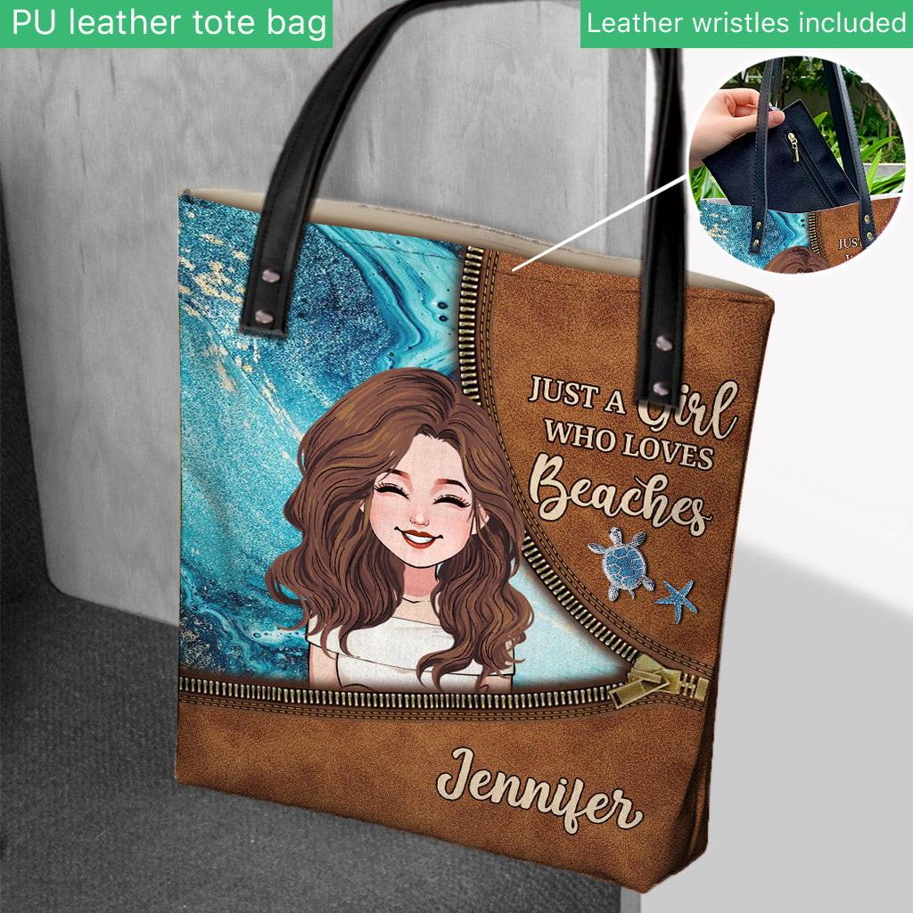 Juste une fille qui aime les plages - Sac fourre-tout personnalisé pour les amoureux de la mer