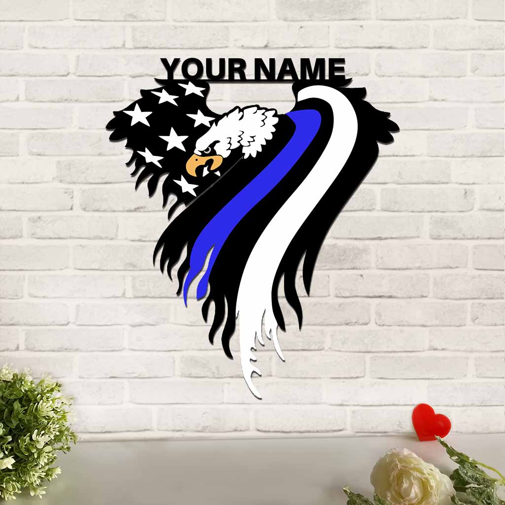 Blue Eagle - Police Personalized Cut Metal Sign