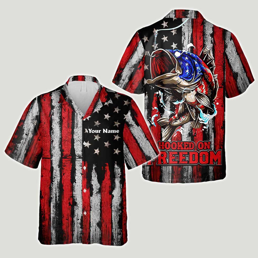Liberté de pêche - Chemise hawaïenne personnalisée pour la fête de l'indépendance