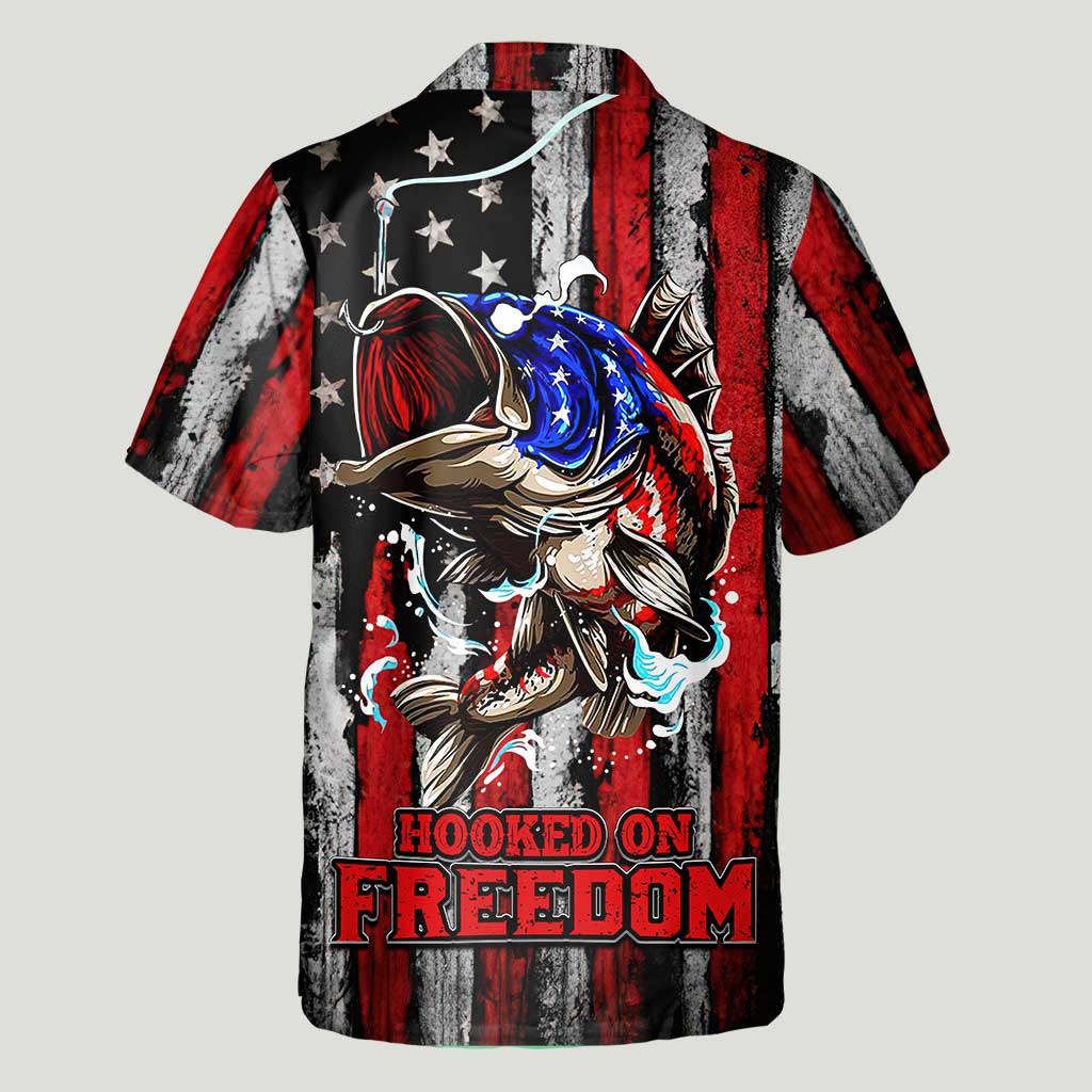 Liberté de pêche - Chemise hawaïenne personnalisée pour la fête de l'indépendance