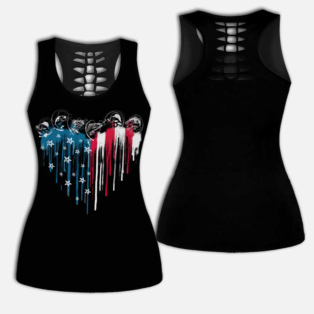 Liberté de pêche - Débardeur et legging ajourés personnalisés pour la fête de l'Indépendance