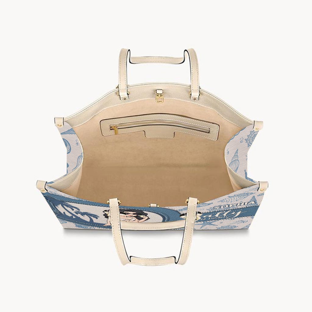 Salty Lil Beach - Sac à main en cuir personnalisé pour amoureux de la mer