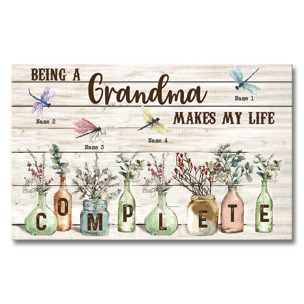 My Life Complete - Personalized Grandma Canvas And Poster