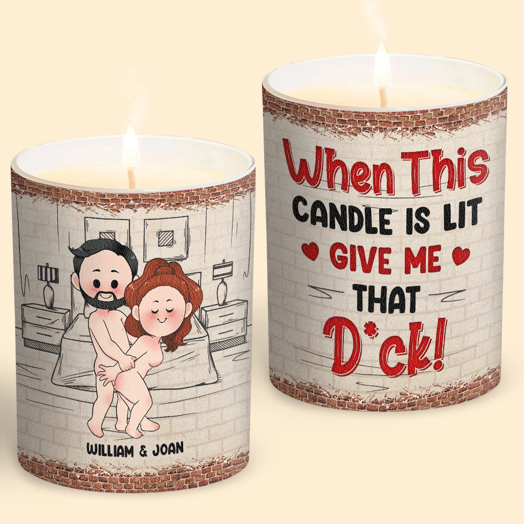 When This Candle Is Lid - Personalized Couple Candle With Wooden Lid