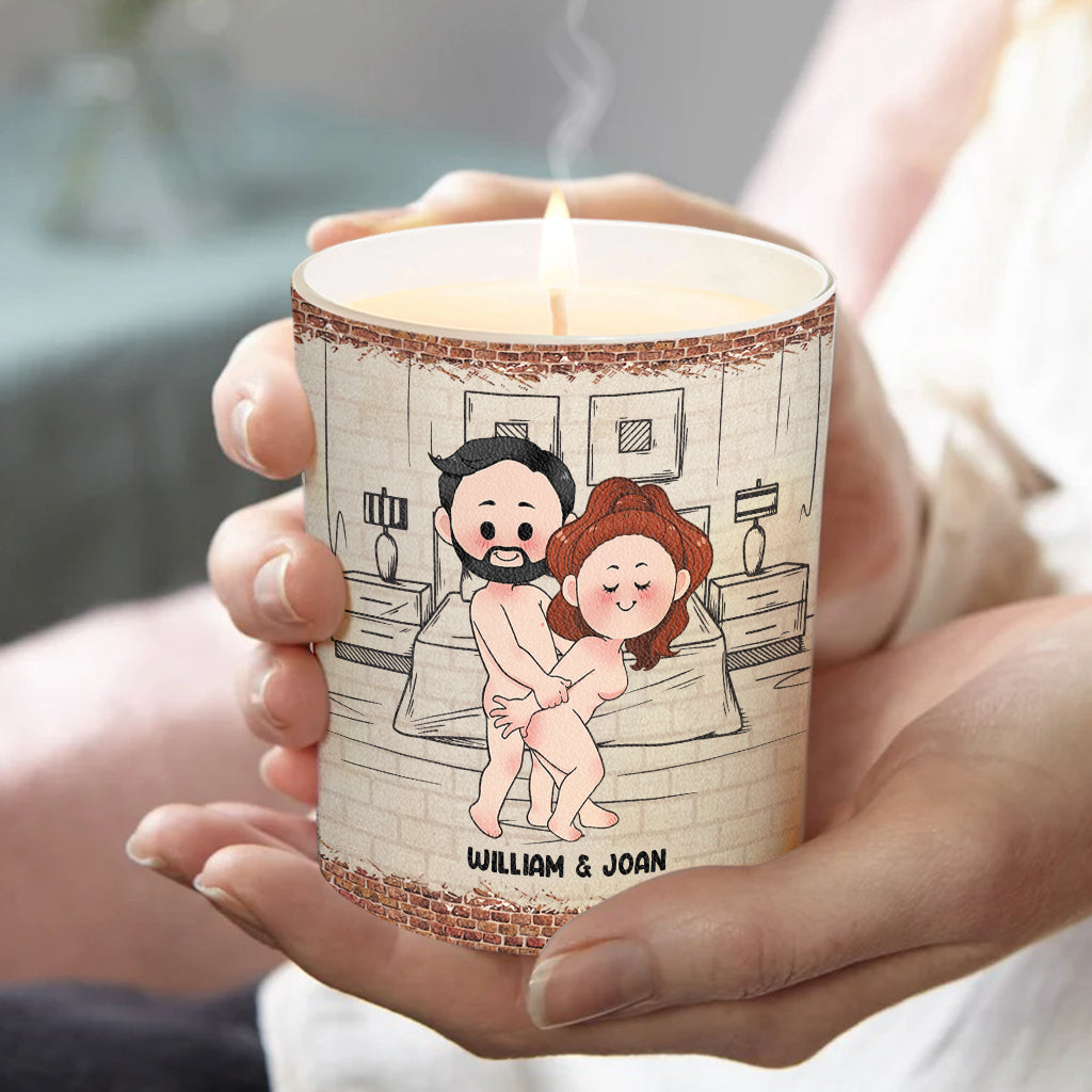 When This Candle Is Lid - Personalized Couple Candle With Wooden Lid