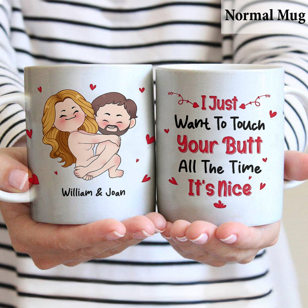 J'ai juste envie de le toucher - Mug personnalisé pour couple