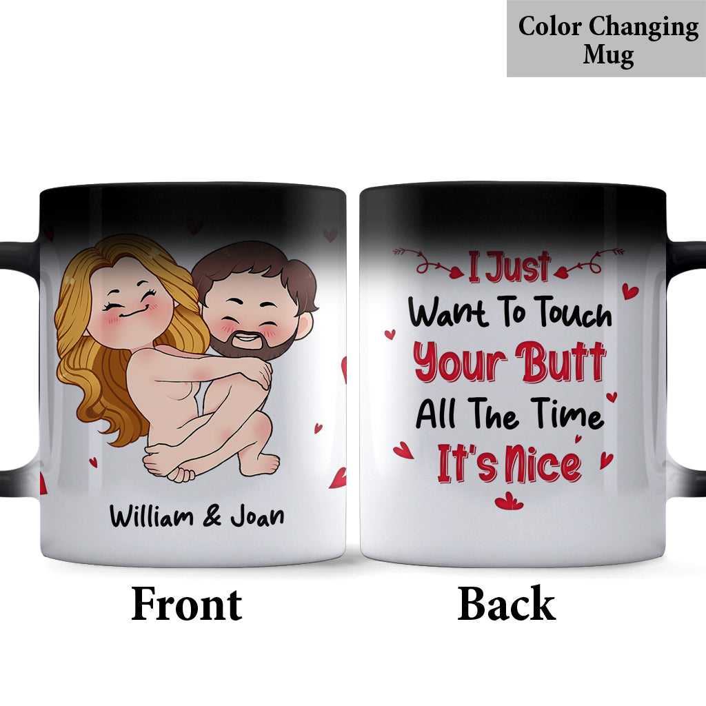 J'ai juste envie de le toucher - Mug personnalisé pour couple