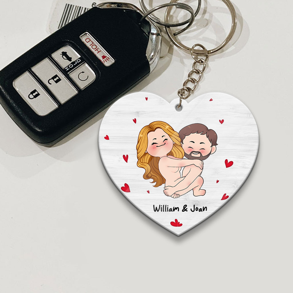 J'ai juste envie de le toucher - Porte-clés transparent personnalisé pour couple