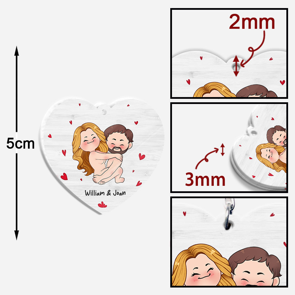 J'ai juste envie de le toucher - Porte-clés transparent personnalisé pour couple