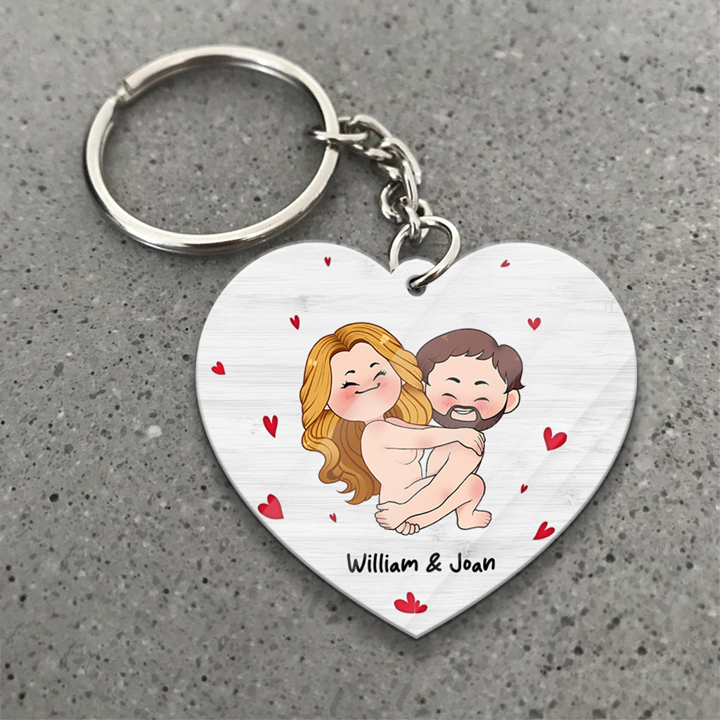 J'ai juste envie de le toucher - Porte-clés transparent personnalisé pour couple