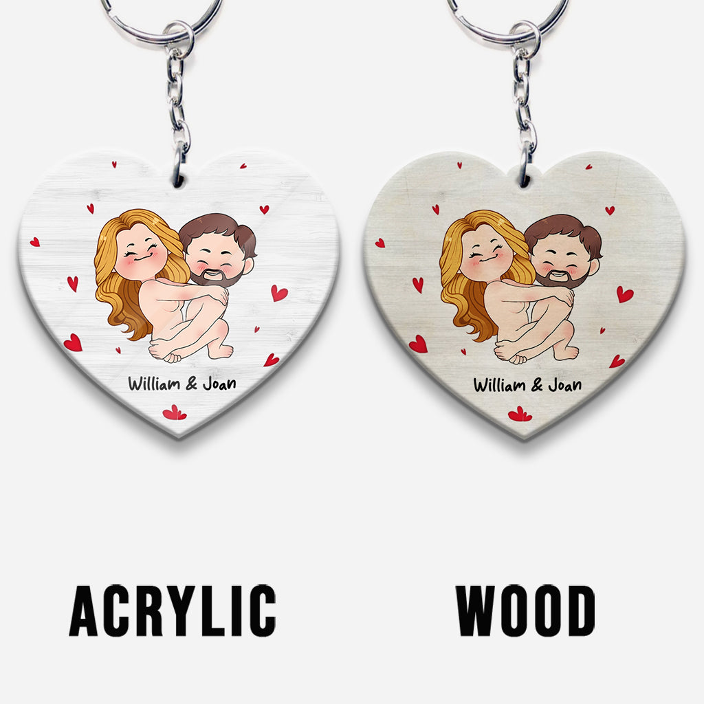 J'ai juste envie de le toucher - Porte-clés transparent personnalisé pour couple
