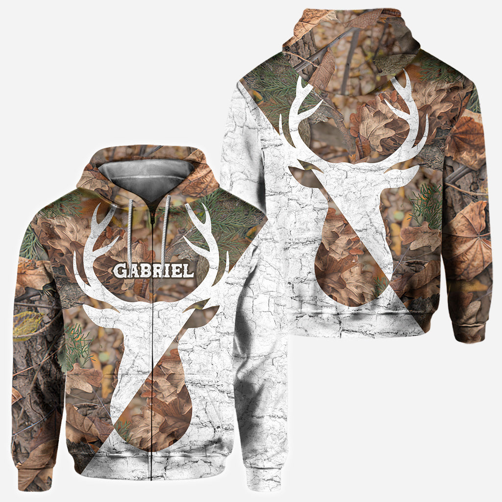 Passionné de chasse - Sweat à capuche zippé personnalisé sur le thème de la chasse
