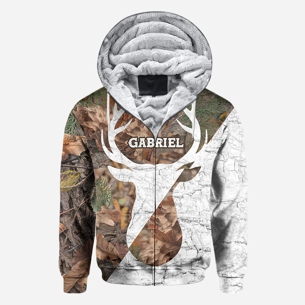 Passionné de chasse - Sweat à capuche zippé personnalisé sur le thème de la chasse