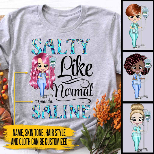 Solution saline salée - T-shirt et sweat à capuche personnalisés pour infirmières