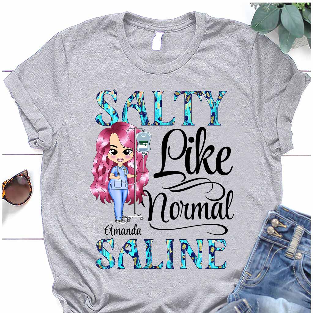 Solution saline salée - T-shirt et sweat à capuche personnalisés pour infirmières