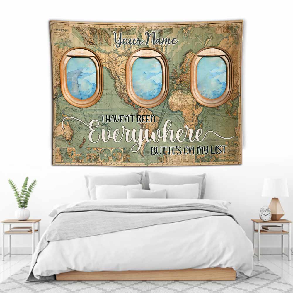 Je n'ai pas encore tout vu, mais c'est sur ma liste - Tapisserie murale de voyage personnalisée