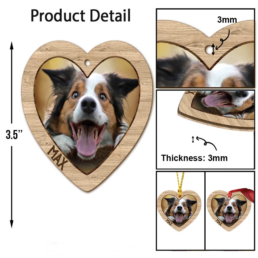 Joyeux Noël - Ornement de Noël personnalisé pour chien (Impression recto verso)