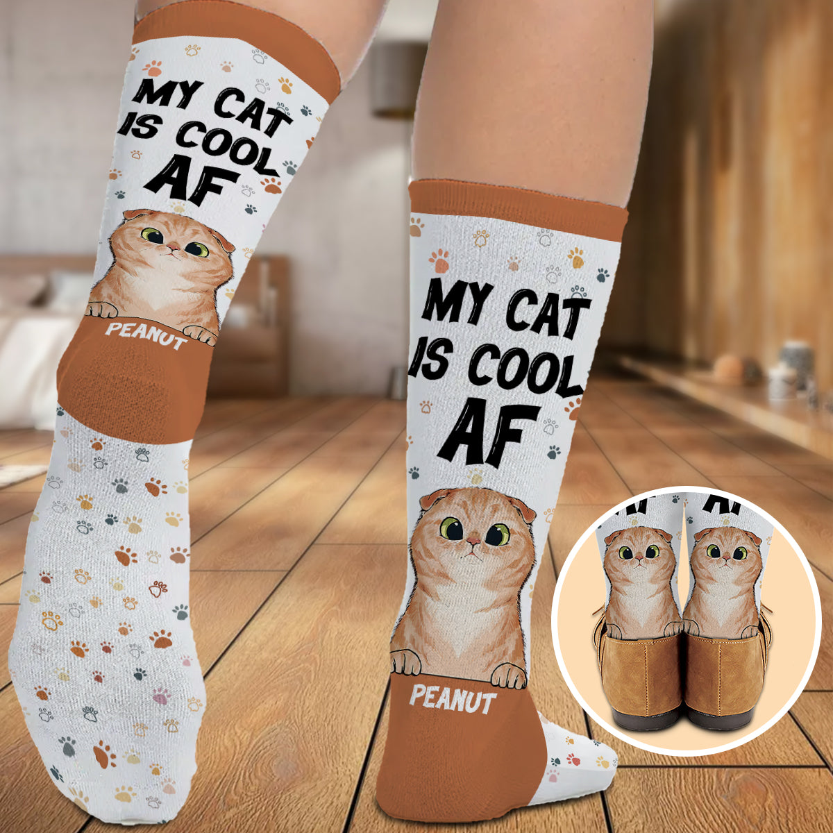 Mon chat est cool - Chaussettes personnalisées pour chiens