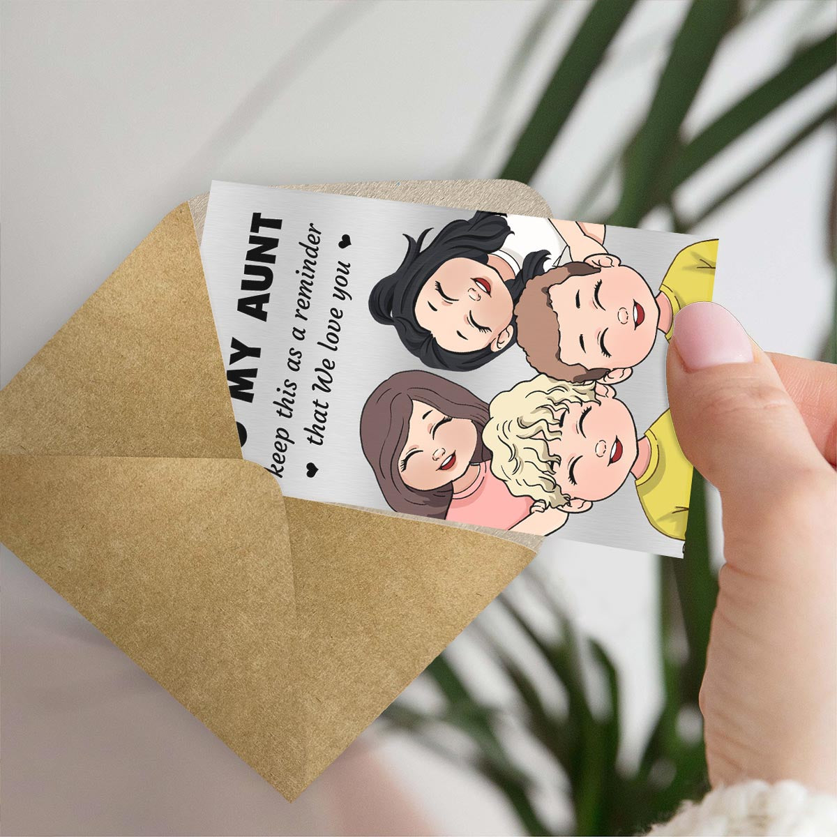 À garder en souvenir - Cadeau pour papa, grand-mère, grand-père, maman, oncle, tante, frère, sœur - Carte personnalisée à glisser dans un portefeuille