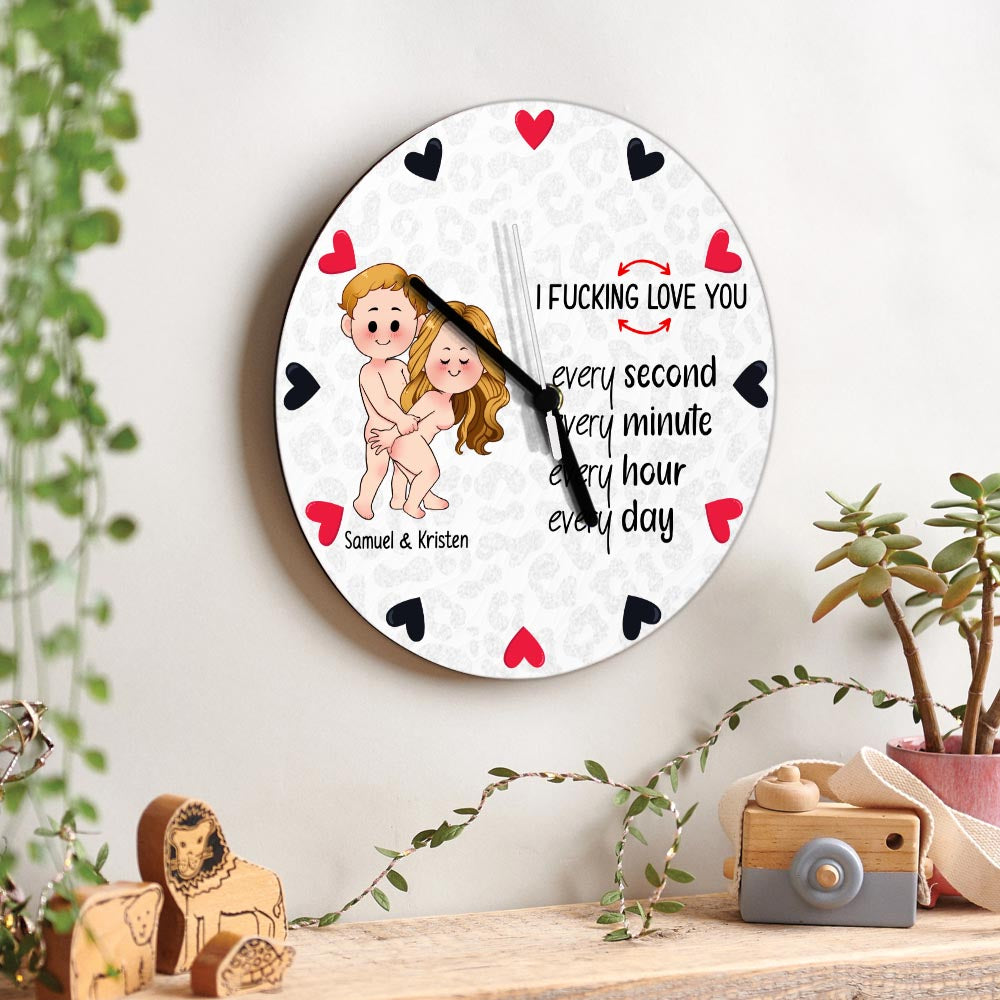 Je t'aime - cadeau pour mari, femme, petit ami, petite amie - Horloge murale personnalisée