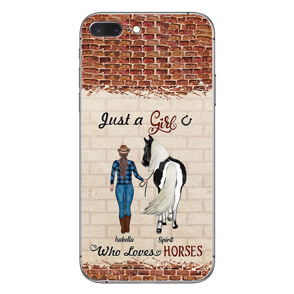 Une fille qui aime les chevaux - Coque de téléphone personnalisée avec motif cheval