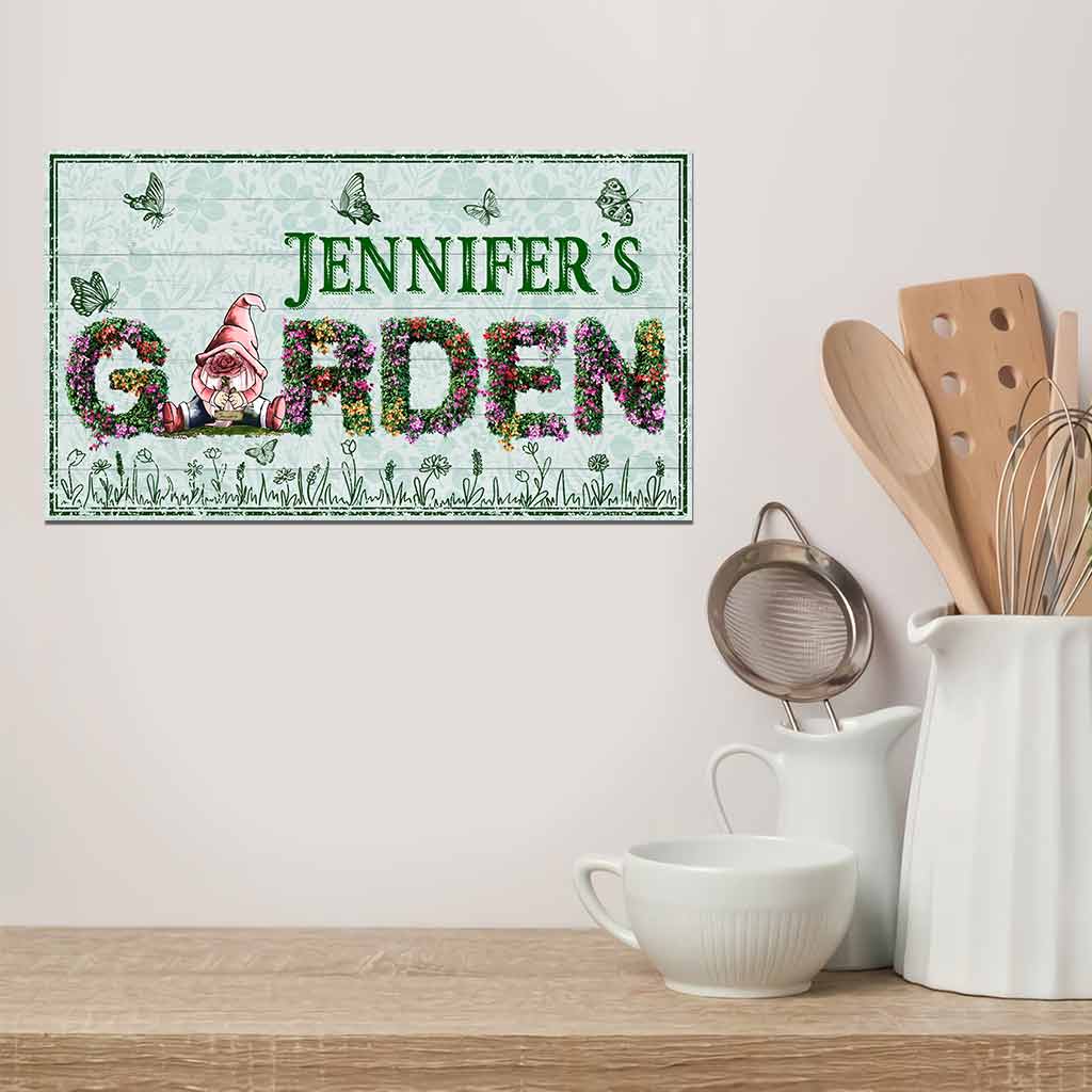 Bienvenue dans mon jardin - Panneau en métal découpé personnalisé pour le jardinage
