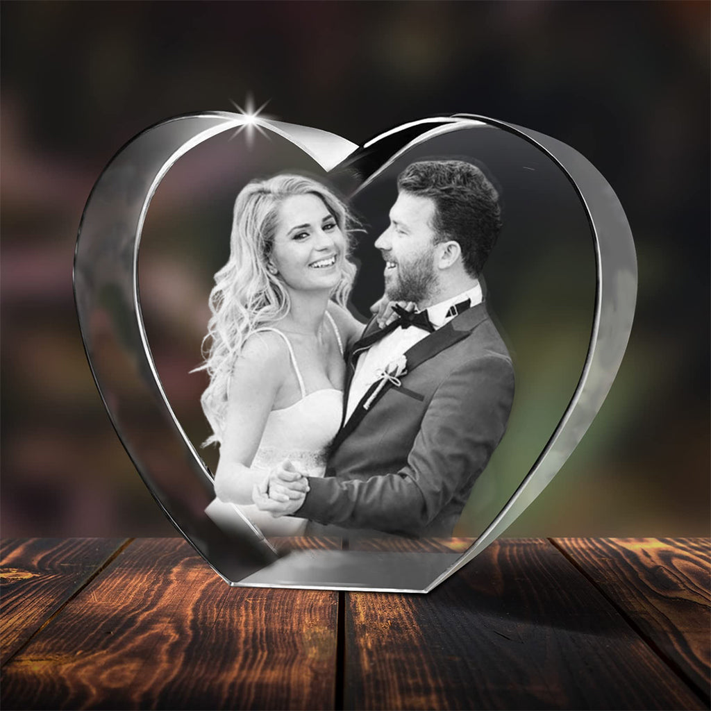 Photo personnalisée sur verre gravée au laser - Couple