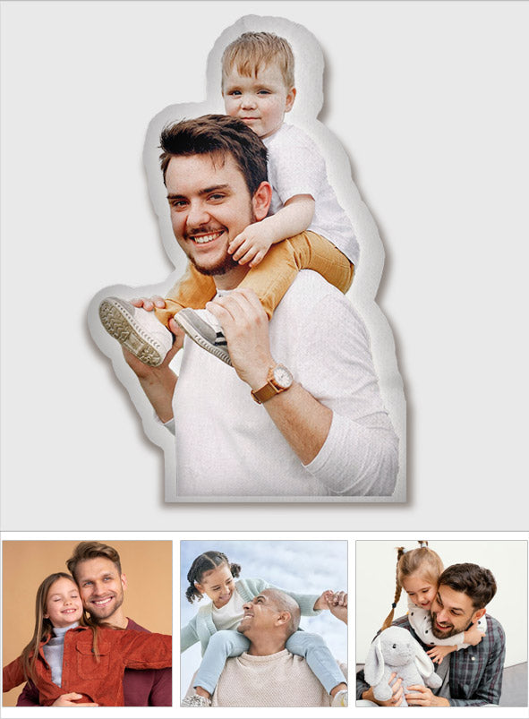 Coussin humanoïde personnalisé avec photo - Coussin en forme de beau-père personnalisé