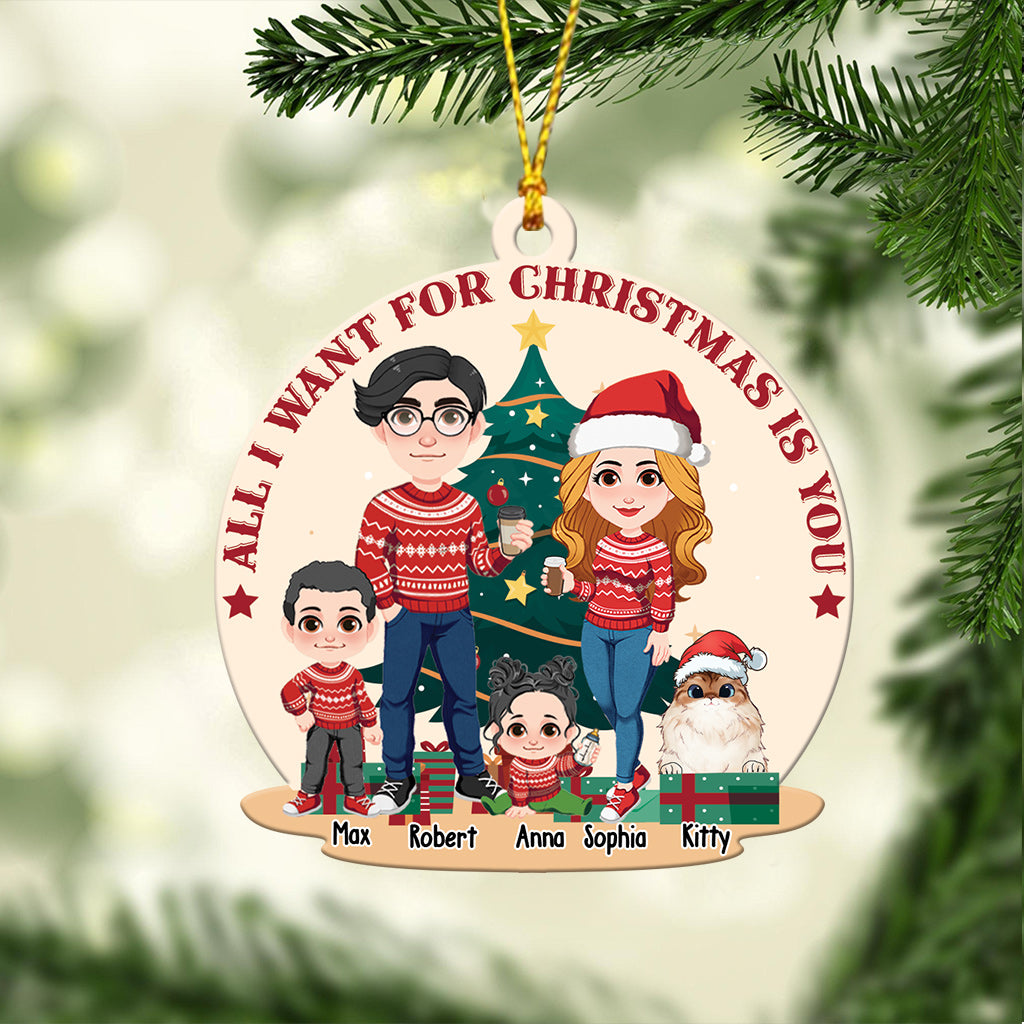 Tout ce que je veux pour Noël, c'est toi - Ornement personnalisé pour couple