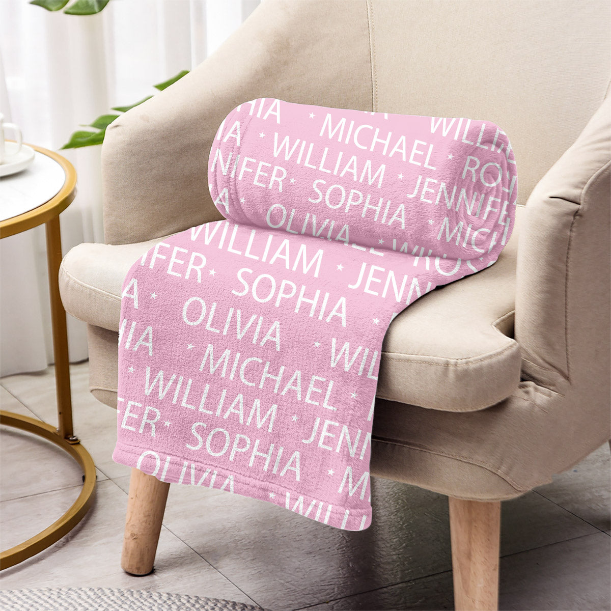 Couverture familiale personnalisée avec motif de nom