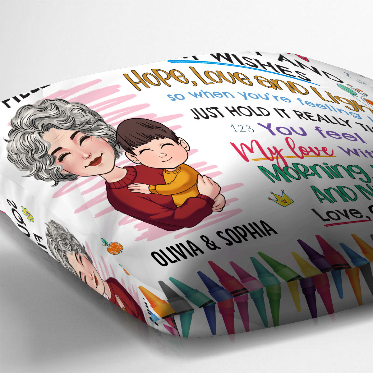 À ma petite-fille - Coussin décoratif personnalisé pour grand-mère