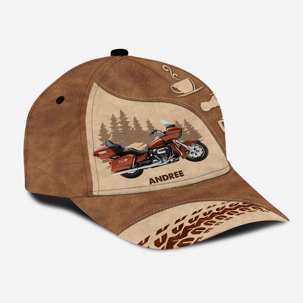 Happy Life - Casquette de motard classique personnalisée