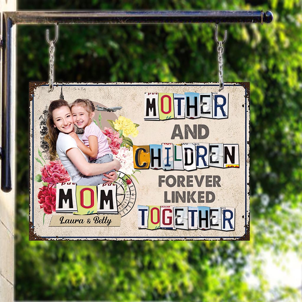 Unis pour toujours - Cadeau pour maman, fille, fils - Plaque métallique rectangulaire personnalisée